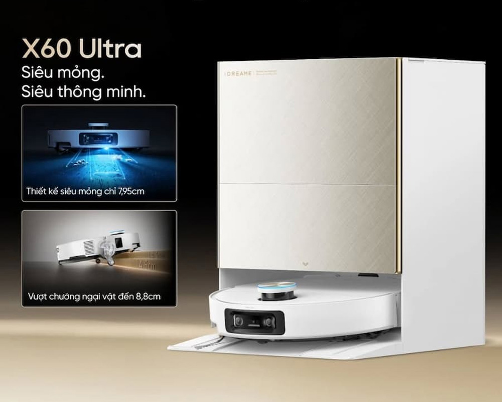 Robot Hút Bụi Lau Nhà Thông Minh Dreame X60 Ultra Màu Trắng 