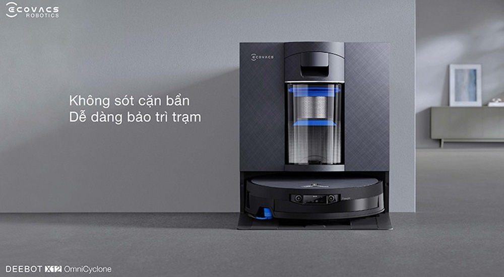 Robot Hút Bụi Ecovacs X12 OmniCyclone đảm bảo con lăn luôn sạch sẽ