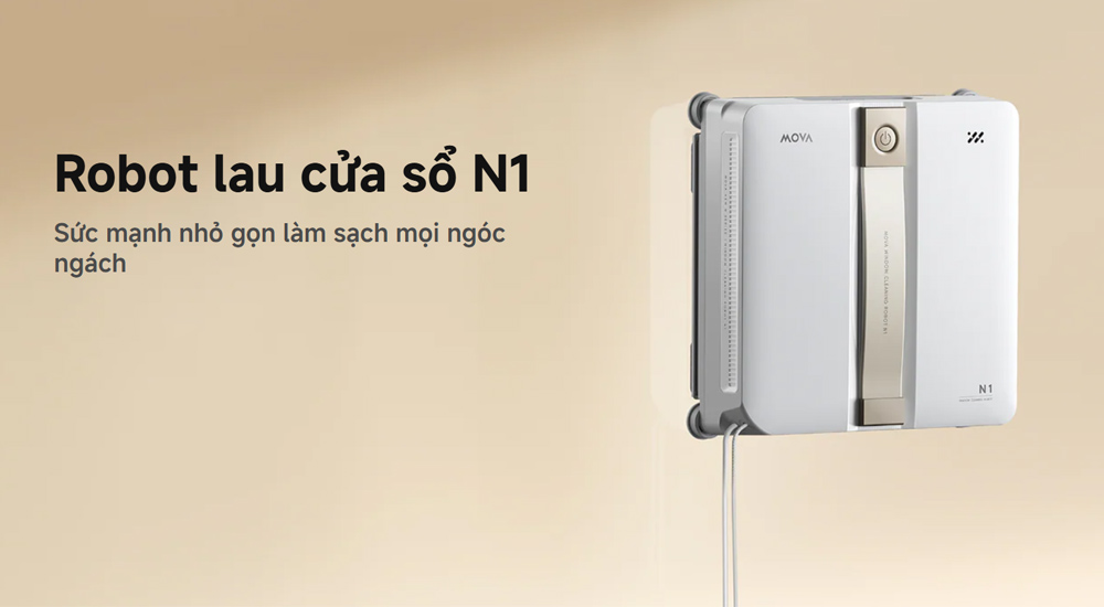 Robot Hút Bụi Lau Kính Mova N1 có trọng lượng 1.3kg