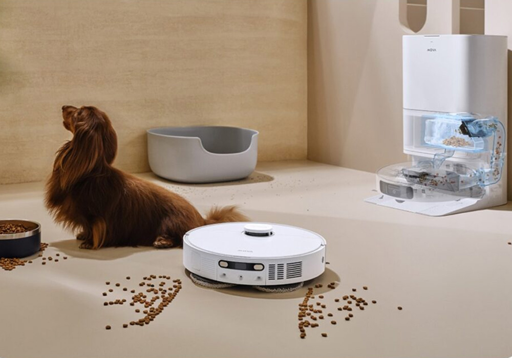Robot Hút Bụi Lau Nhà Mova E40 Ultra nhận diện thông minh đồ thú cưng