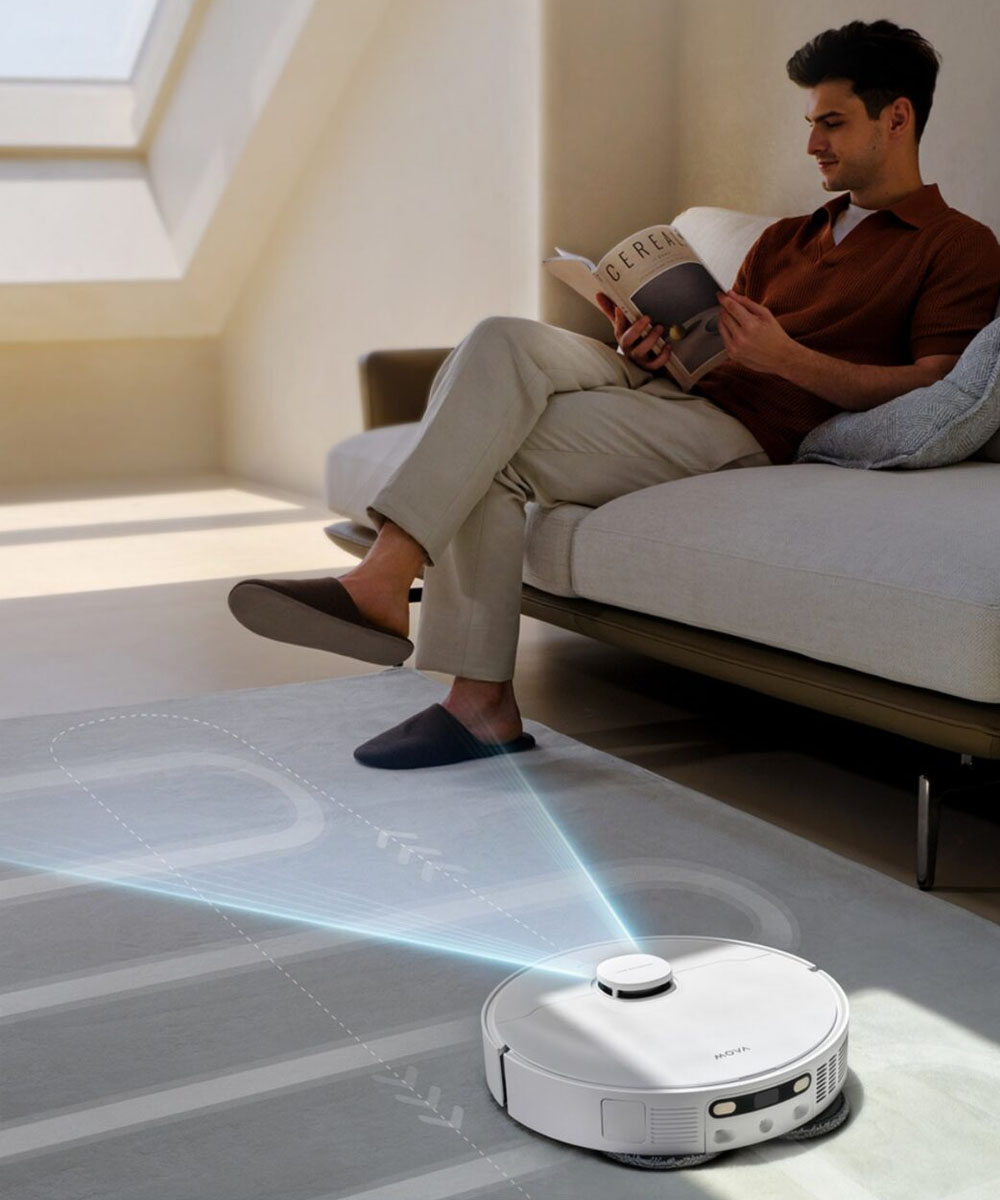 Robot Hút Bụi Lau Nhà Mova E40 Ultra tăng lực hút trên thảm