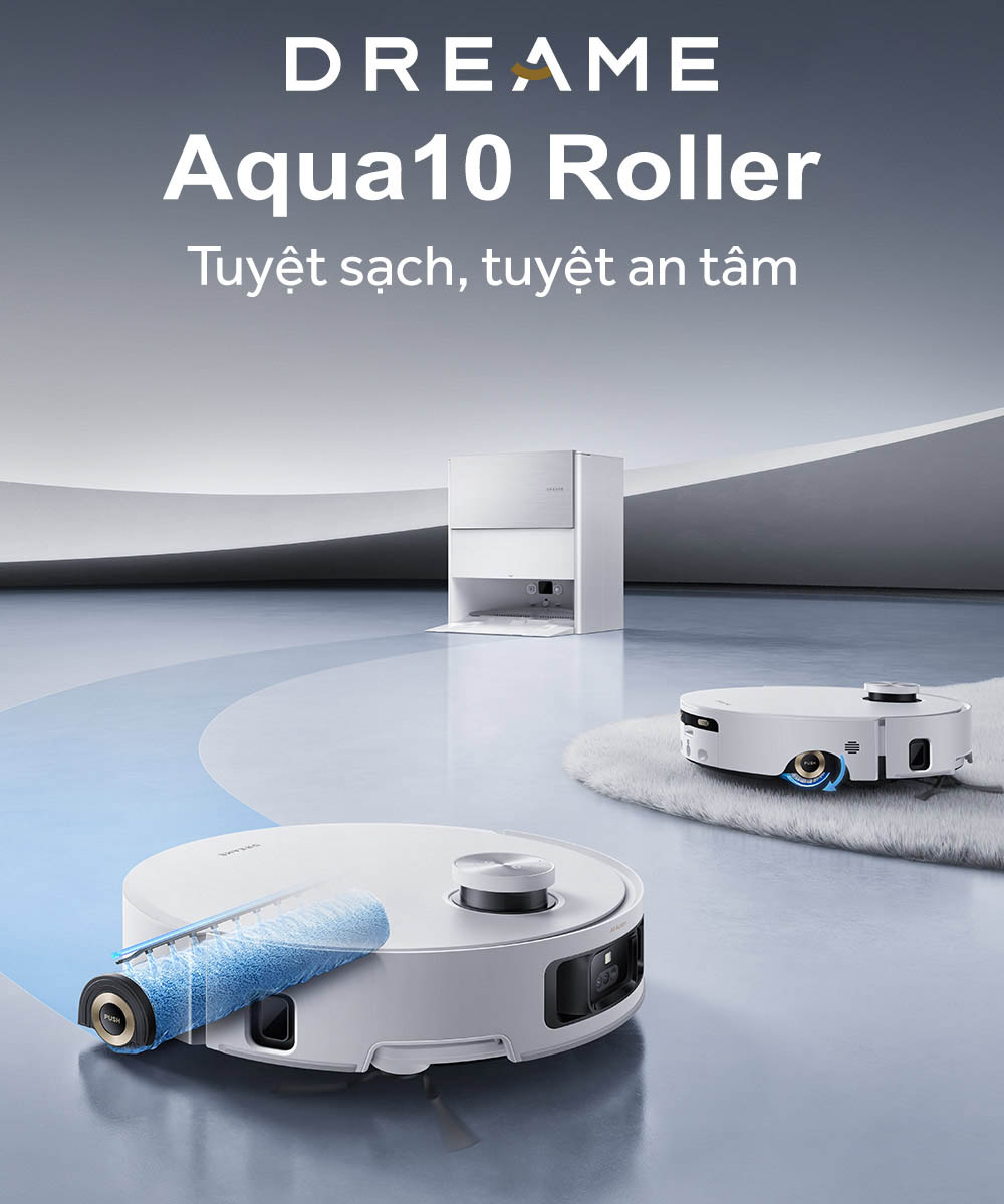 Robot Hút Bụi Lau Nhà Thông Minh Dreame Aqua10 Roller có thiết kế thanh lịch