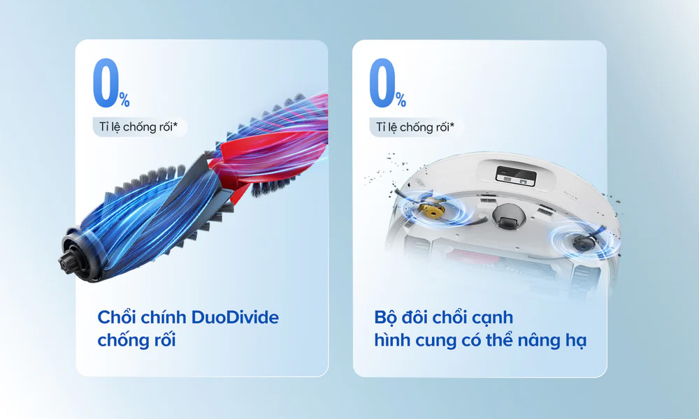 Robot Hút Bụi Roborock Curv 2 Flow chống rối tóc hiệu quả