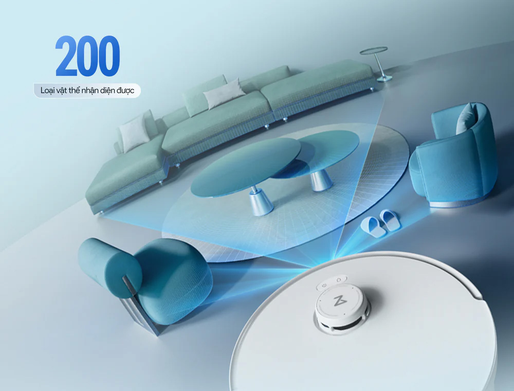 Robot Hút Bụi Roborock Curv 2 Flow nhận dạng đến 200 chướng ngại vật