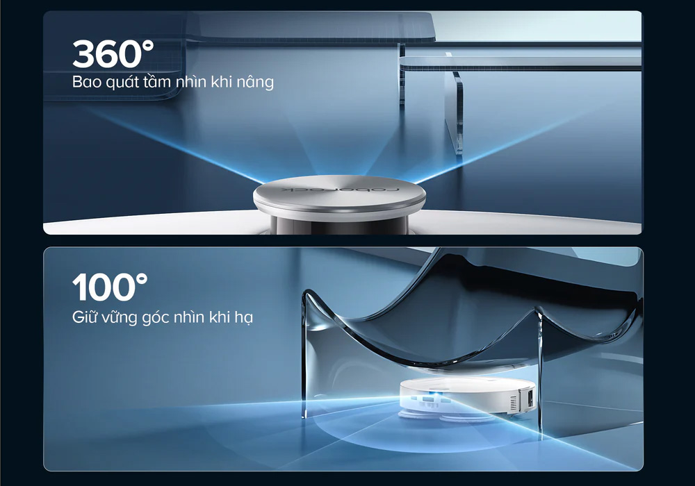 Robot Hút Bụi Roborock Curv 2 Pro quét toàn diện 360°