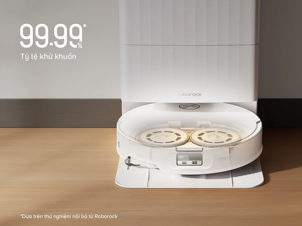Robot Hút Bụi Roborock Qrevo Edge 2 giặt giẻ lau bằng nước nóng đến 80°C