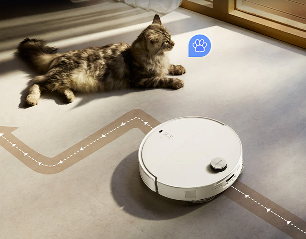 Robot Hút Bụi Roborock Qrevo Edge 2 đổi hướng khi chuyển khi nhận diện thú cưng