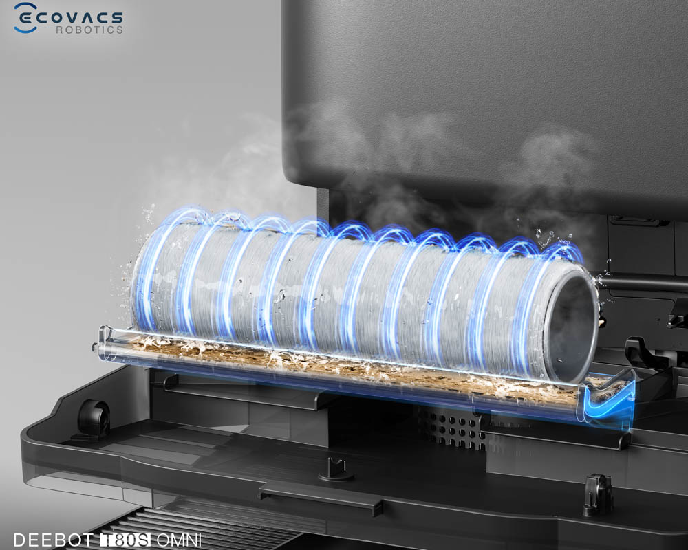 Robot Hút Bụi Thông Minh Ecovacs T80S OMNI giữ con lăn luôn sạch khuẩn