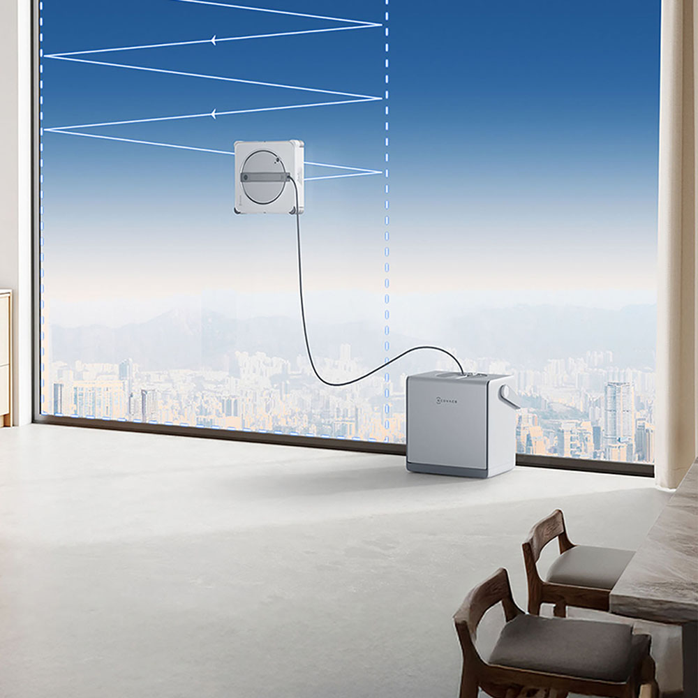 Robot lau kính Ecovacs W2S Omni làm sạch linh hoạt