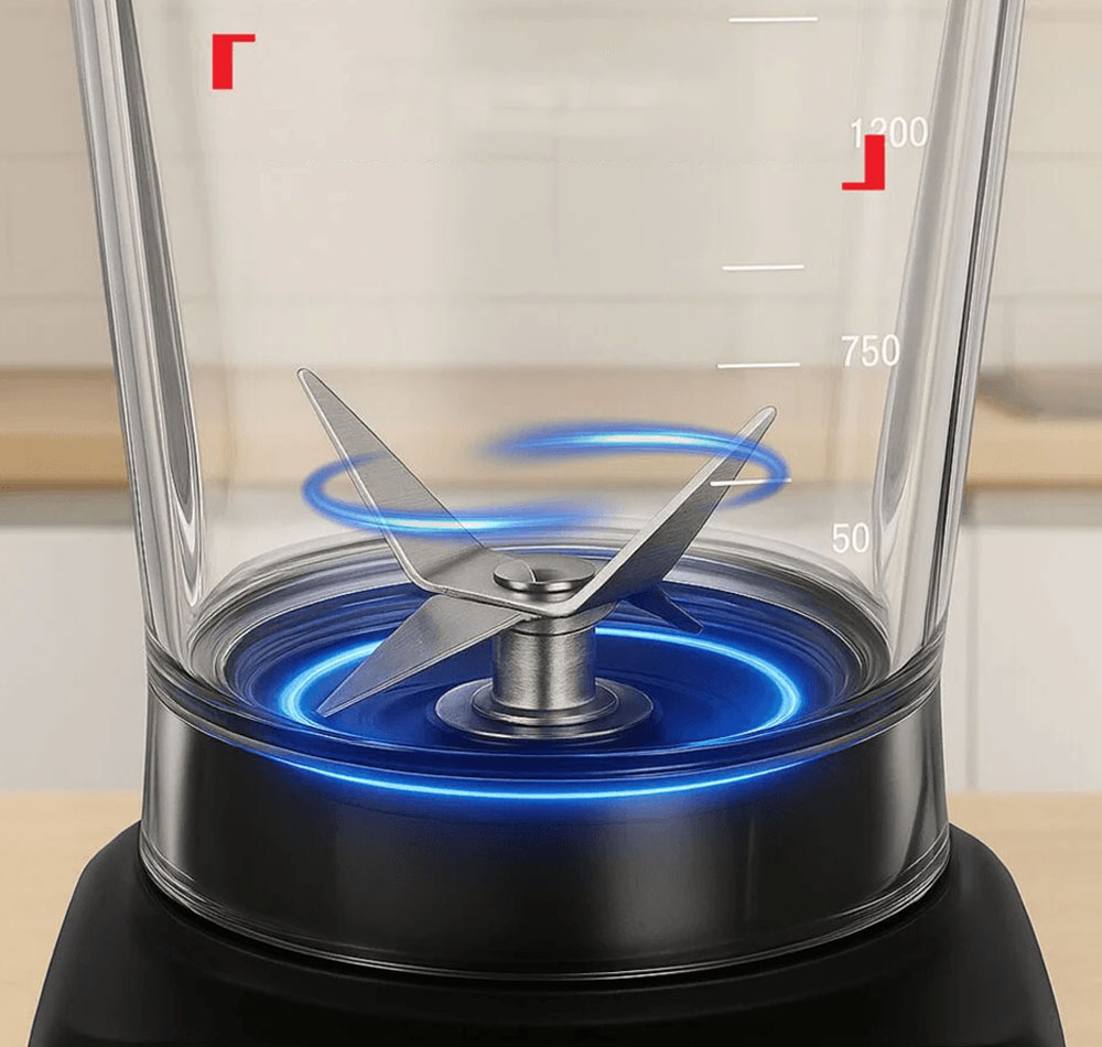 Lưỡi dao thép không gỉ sắc bén giúp xử lý đa dạng nguyên liệu