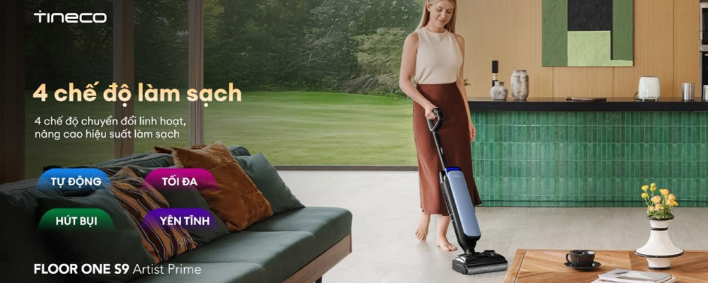 Tineco Floor One S9 Artist Prime phù hợp với mọi nhu cầu vệ sinh