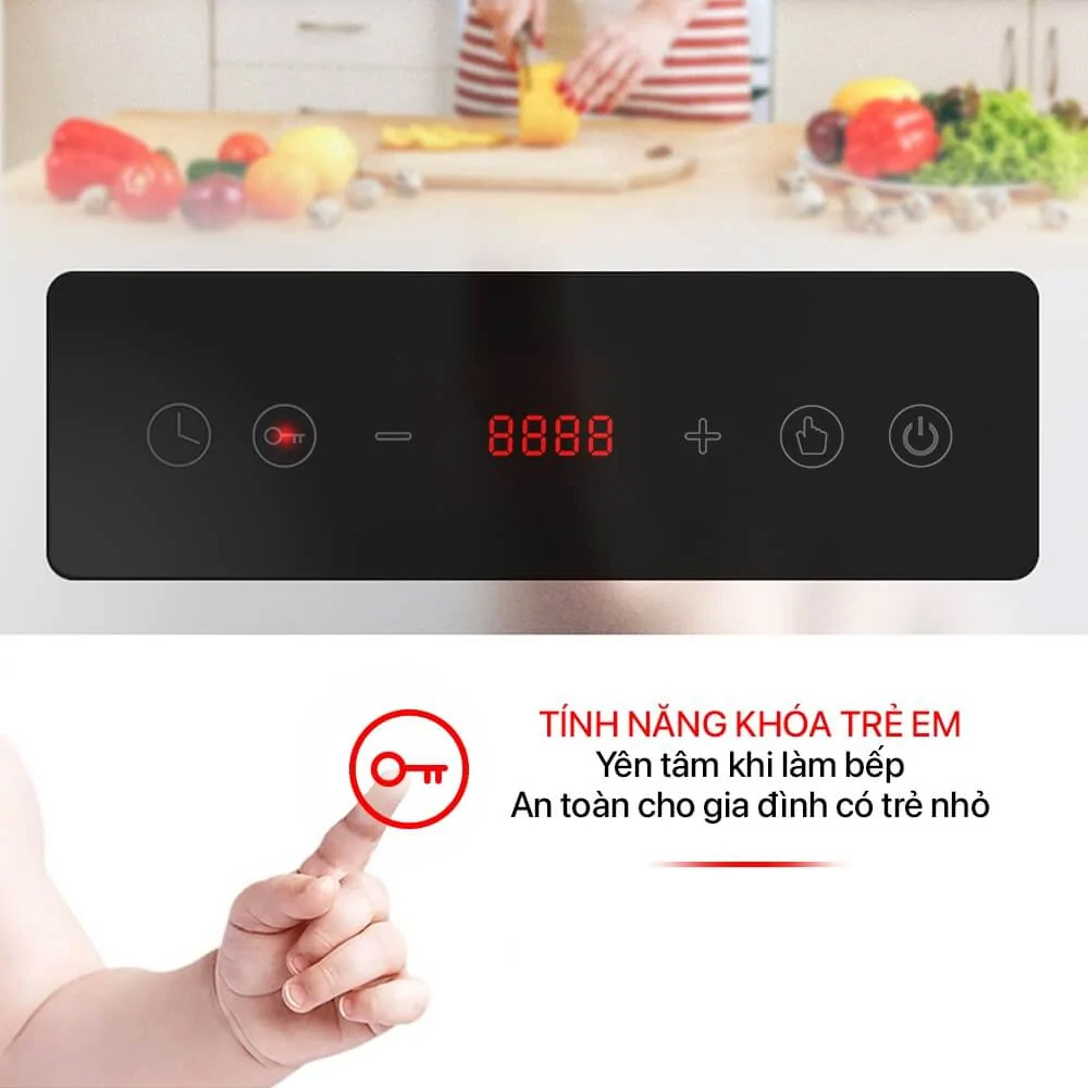 Bếp Điện Từ Elmich ICE-3874 trang bị tính năng khóa trẻ em an toàn