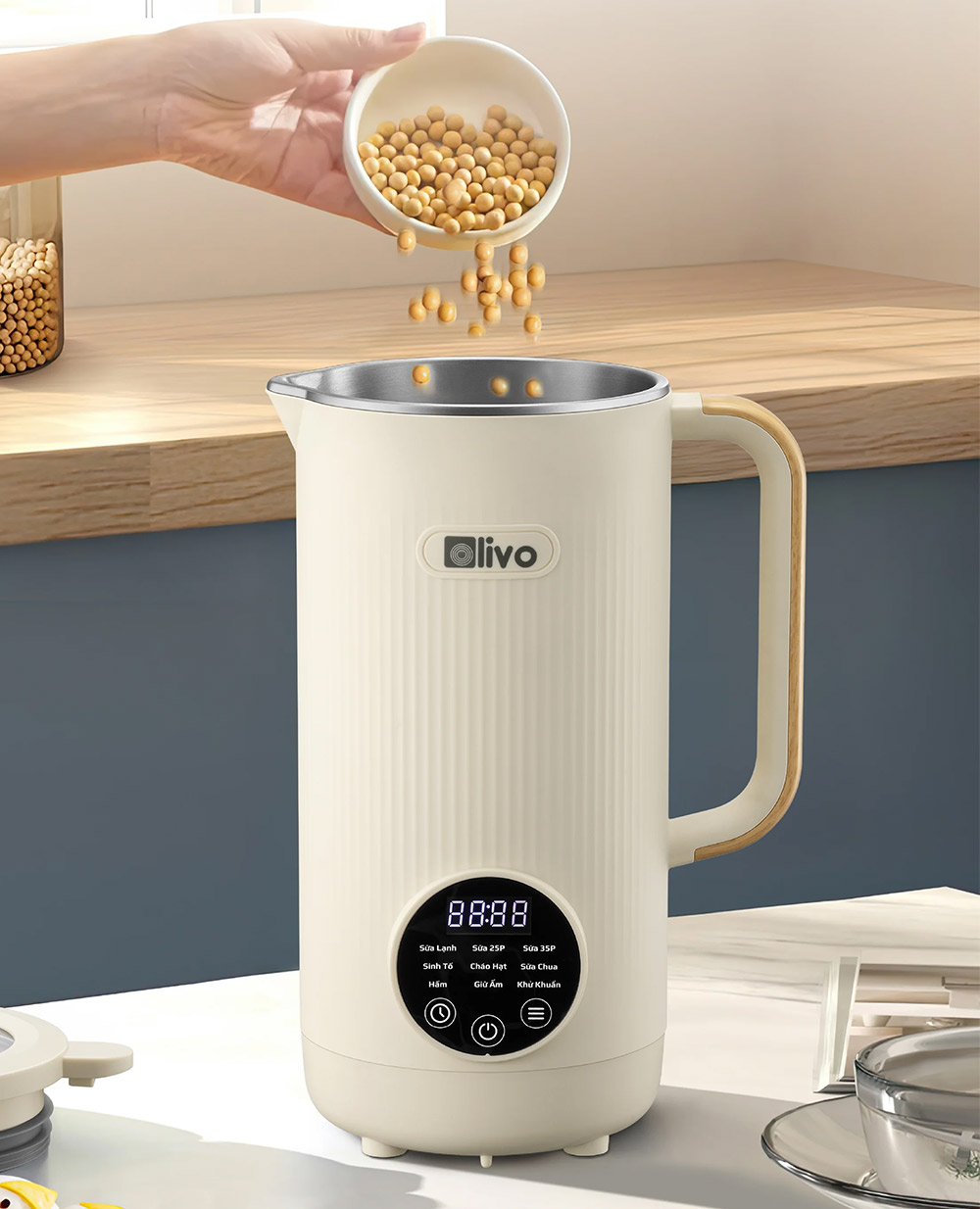 Tính năng tạm dừng máy xay nấu đa năng OLIVO CB1200
