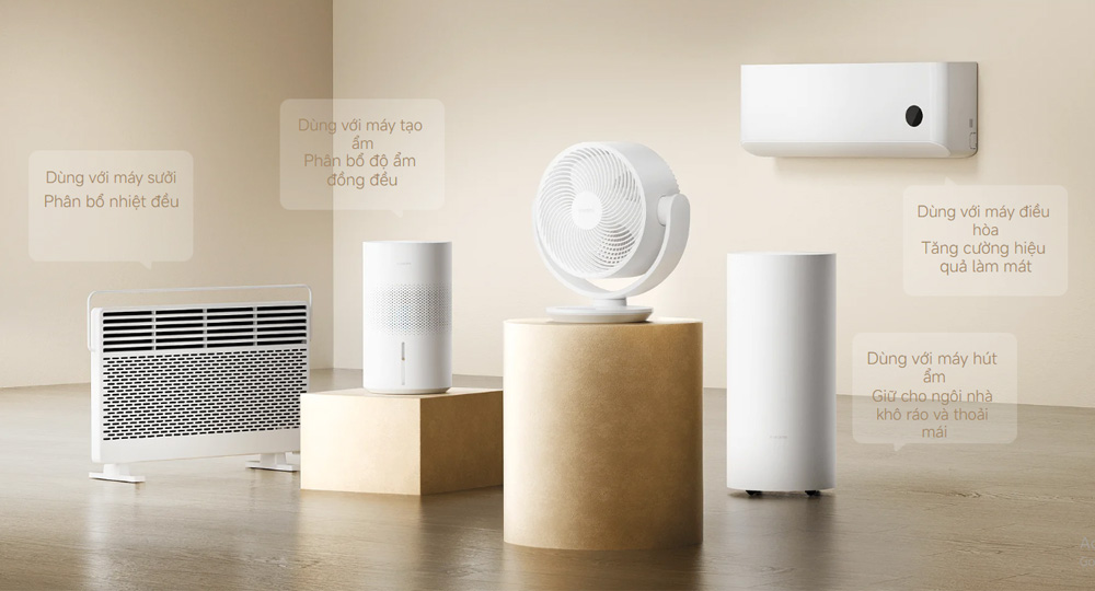 Xiaomi Smart Desktop Air Circulation Fan điều chỉnh nhiệt độ hiệu quả
