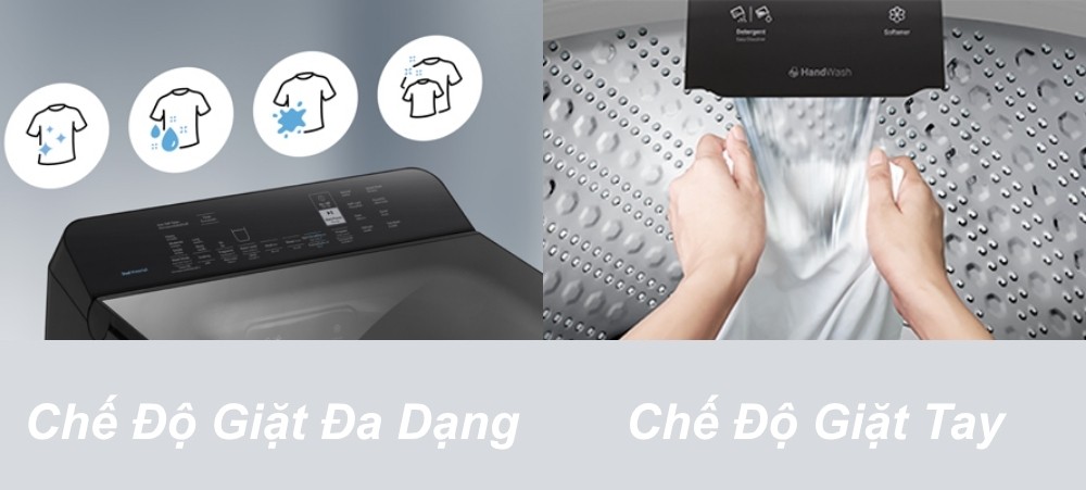 Các chế độ giặt đa dạng trên máy giặt Hitachi Inverter LTL 12MVW0T GG