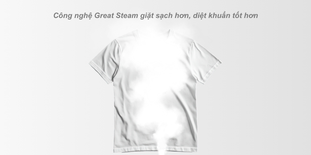 Công nghệ Great Steam giặt sạch hơn, diệt khuẩn tốt hơn