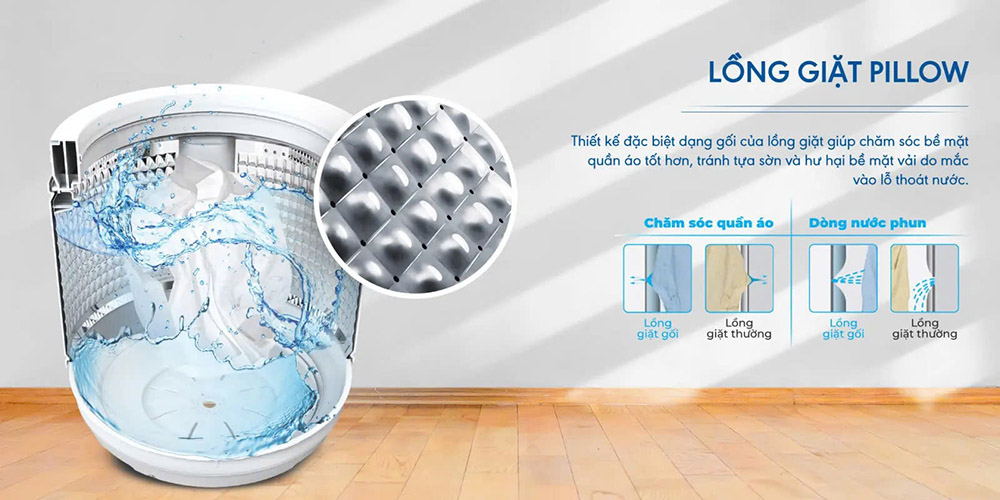 Máy Giặt 10 Kg AWM10-B316L(B) giảm ma sát, hỗ trợ giặt sạch dịu nhẹ