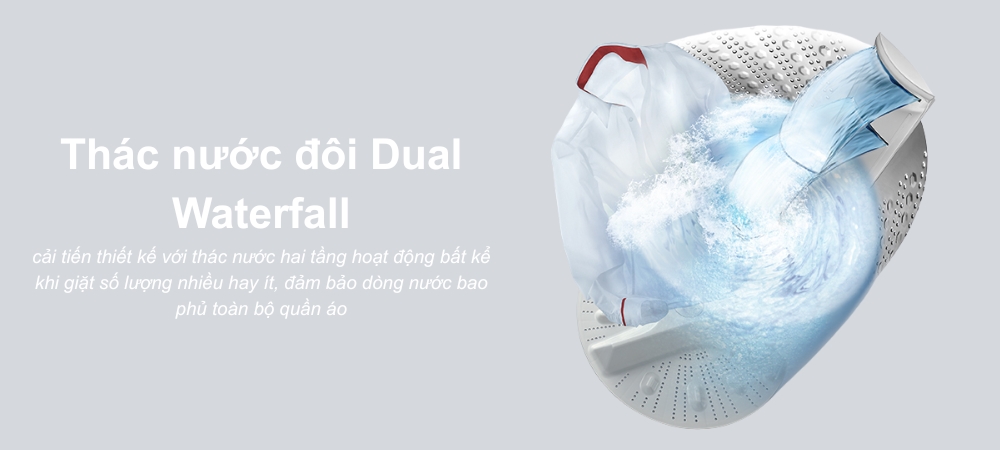 Máy Giặt Inverter LTL H3MVW0T GG với công nghệ thác nước đôi Dual Waterfall