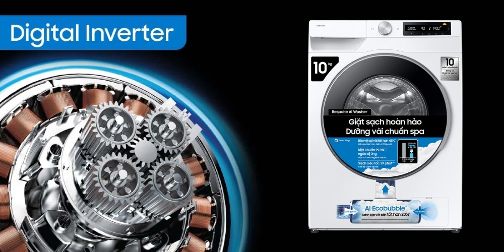 Máy Giặt Inverter WW10DG6U34LESV trang bị công nghệ Digital Inverter