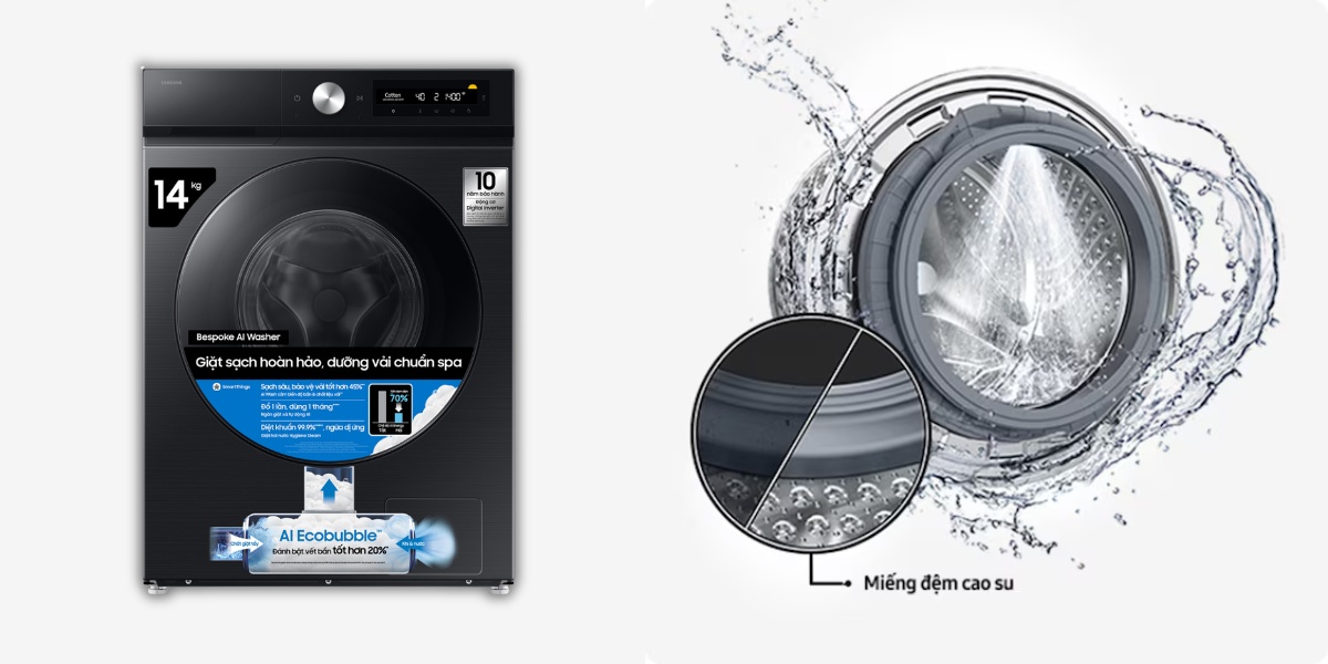 Máy Giặt Inverter WW14BB944DGBSV tự động vệ sinh lồng giặt
