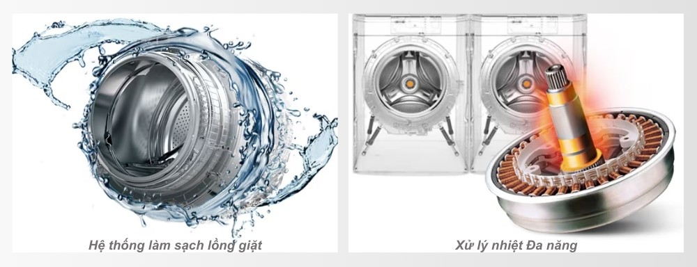 Máy giặt LG CWG27MDQRS tự làm sạch, độ bền cao và chống bào mòn
