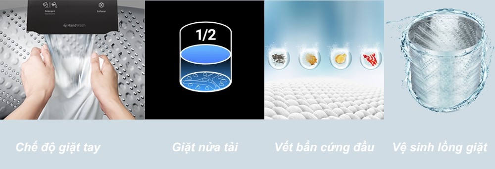 Máy Giặt LTL 15MVW0T GG với 8 chương trình giặt đa dạng