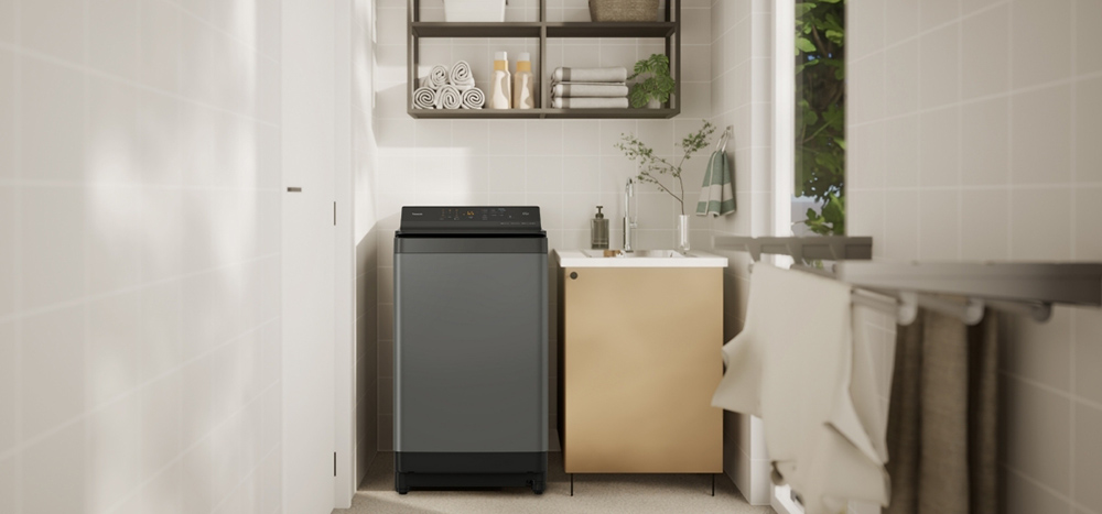 Máy giặt NA-FJ100X1DV sở hữu thiết kế hiện đại, đường nét tinh giản đẹp mắt