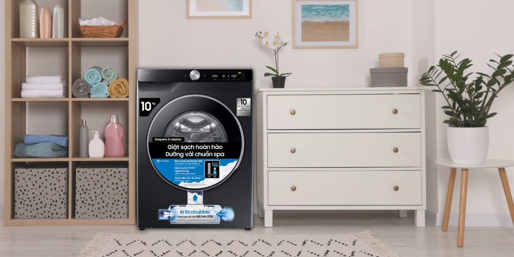 Máy Giặt Samsung WW10DG6U34LBSV màu đen sang trọng