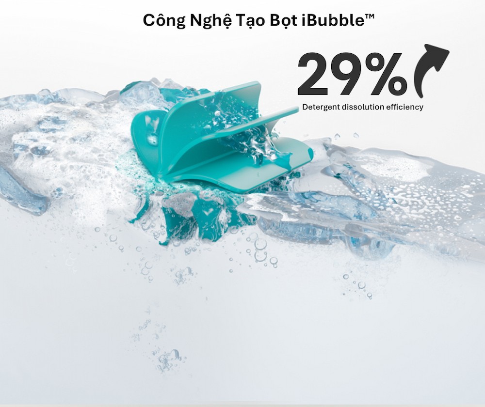 Máy Giặt Sấy Hisense Inverter WD120I142VKL trang bị con lăn tạo bọt iBubble+