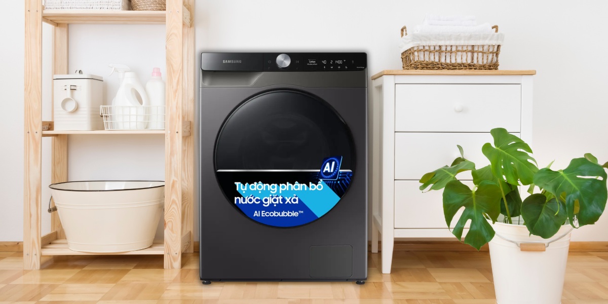 Máy Giặt Sấy Samsung Inverter AI WD11T734DBX/SV tiết kiệm điện năng