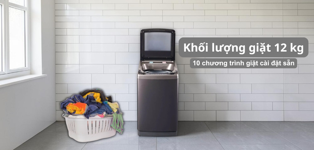 Máy Giặt XQB120-25100A 12 kg với 10 chương trình giặt cài đặt sẵn