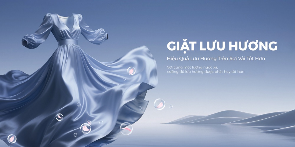 Tính năng giặt thơm Aqua giúp quần áo giữ mùi hương dễ chịu suốt cả ngày