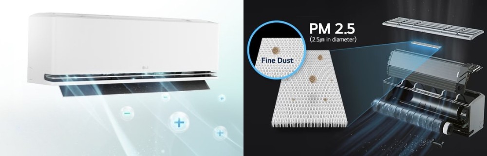 Bộ lọc PM2.5 và tạo ion giúp không khí trong lành, sạch bụi mịn