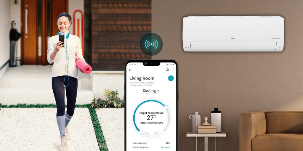 LG IEC12M2 hỗ trợ điều khiển từ xa qua điện thoại thông minh có kết nối Wi-Fi