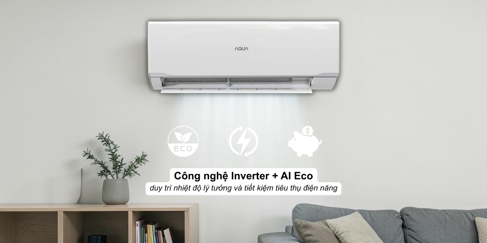 Máy Lạnh AQUA Inverter AQA-RUV13TA vận hành ổn định, tiết kiệm năng lượng