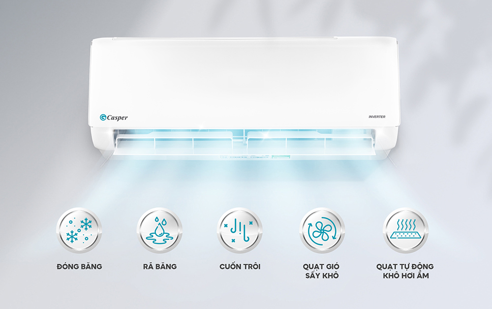 Máy lạnh Casper JC-09IU36 tích hợp chức năng iClean tự động làm sạch dàn lạnh