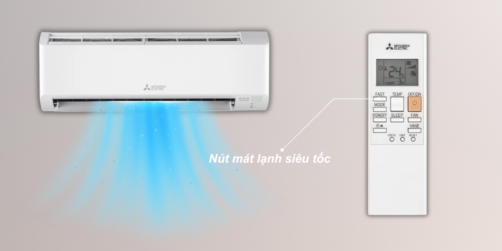 Máy Lạnh MSY/MUY-JA25VF cho khả năng làm mát nhanh chỉ sau thời gian ngắn khởi động