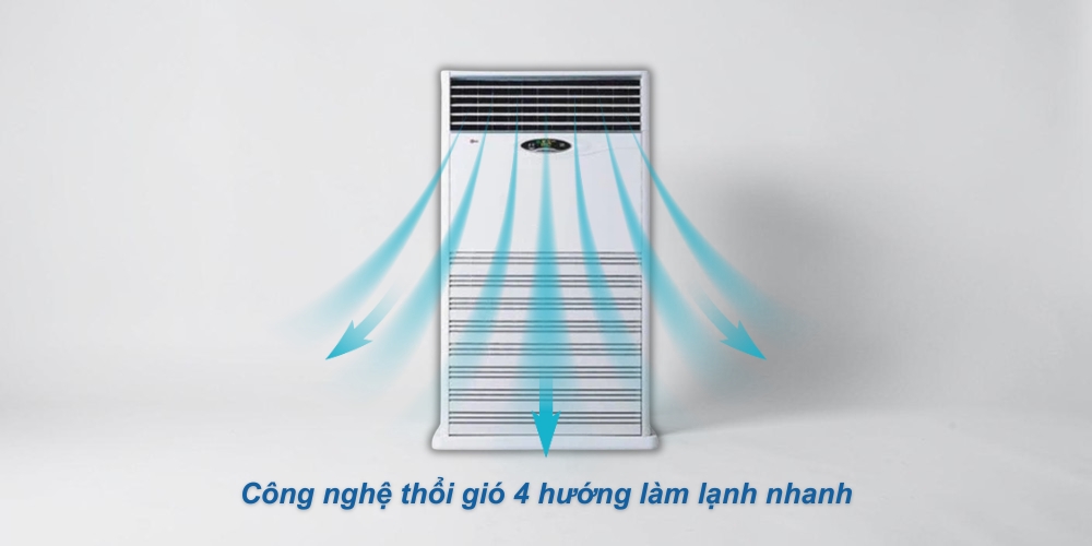 Máy Lạnh Tủ Đứng APUQ100LFA0.EMWBEVH giúp làm mát đồng đều khắp không gian