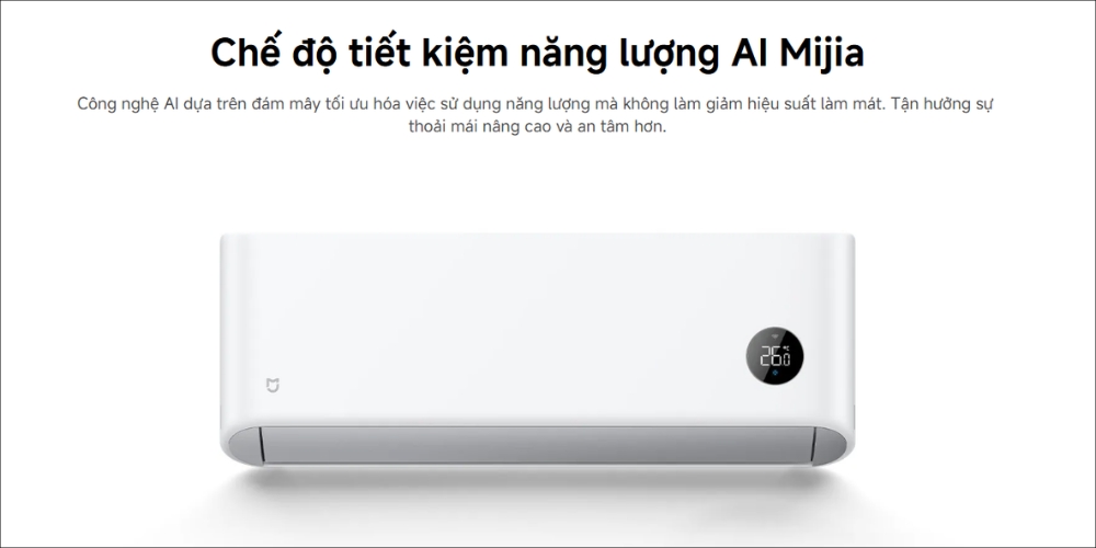 Máy Lạnh Xiaomi 1.5Hp ASC-12WO/N2C5-VN có chế độ tiết kiệm điện