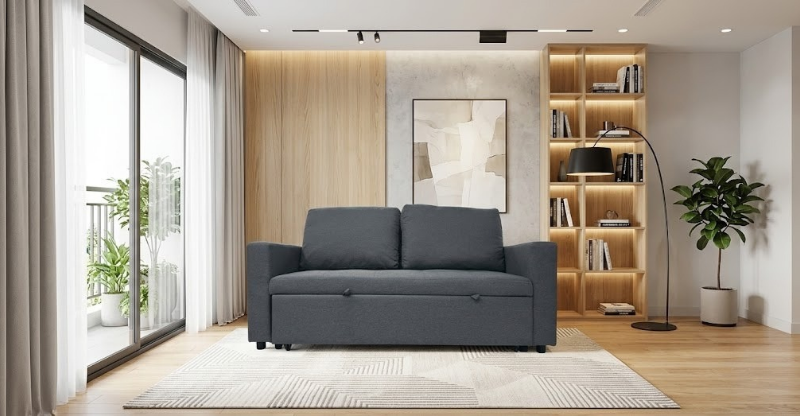 sofa giuong thu gian gia tot elle xam dam