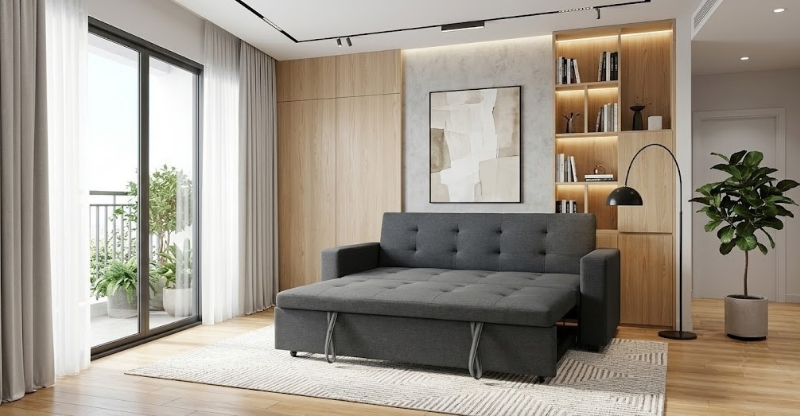 sofa giuong thu gian mau xam gia tot elle 1