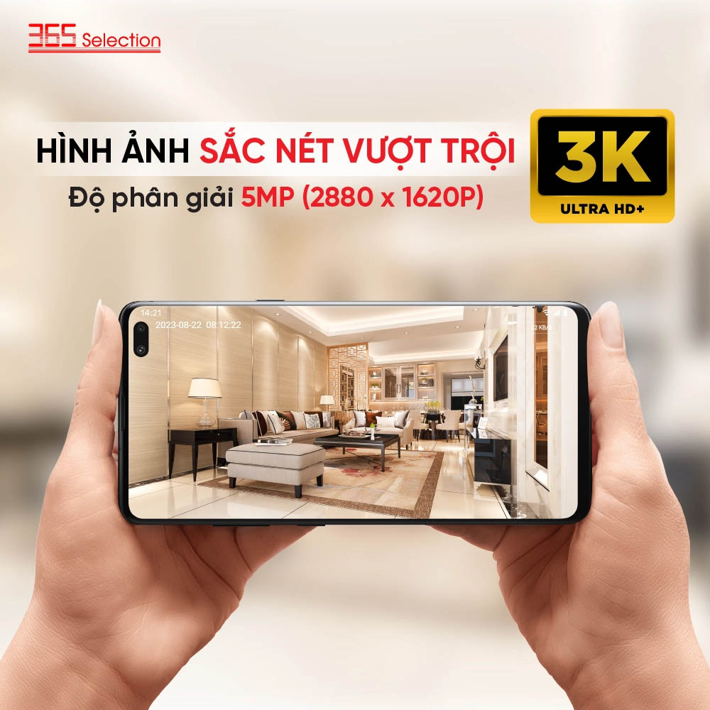 Độ phân giải 3K 5MP mang đến chất lượng hình ảnh sắc nét