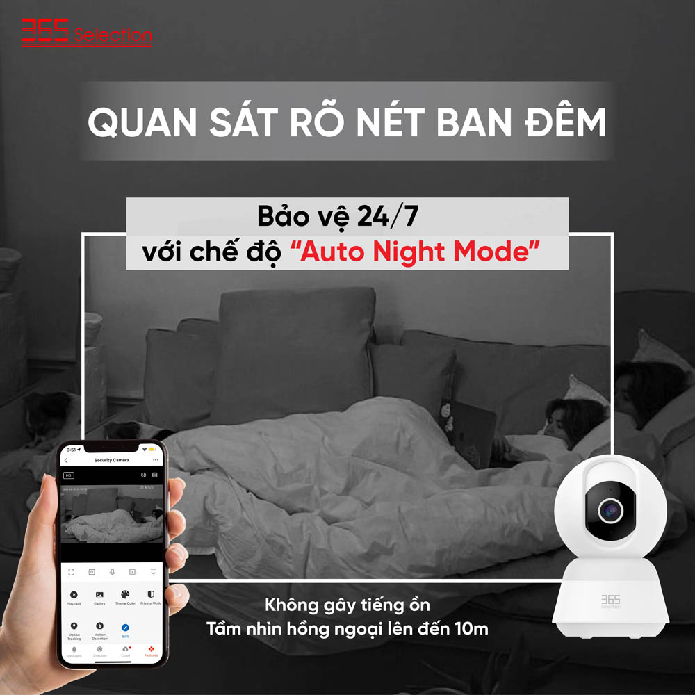 Camera IP 360 Độ 365 Selection C2 trang bị công nghệ hồng ngoại tiên tiến