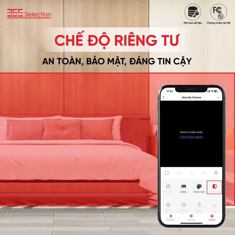 Camera IP 360 Độ 365 Selection C2 bảo vệ quyền riêng tư người dùng 