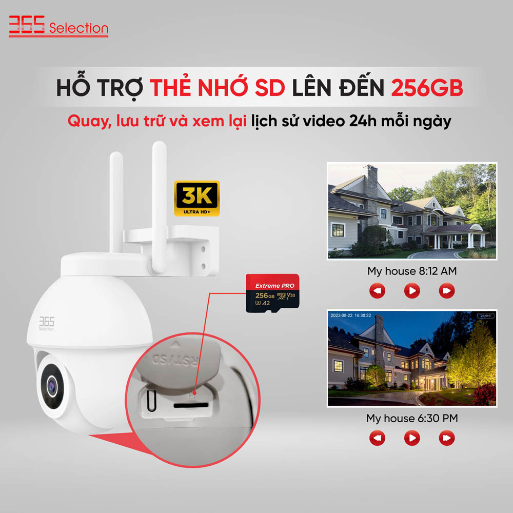 Camera IP 360 Độ 365 Selection OC2 lưu trữ dữ liệu linh hoạt