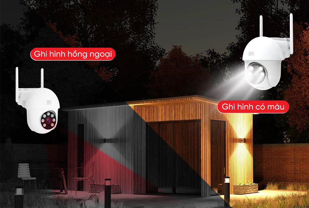 Camera IP Ngoài Trời 360 Độ 365 Selection OC1 hỗ trợ quan sát ban đêm