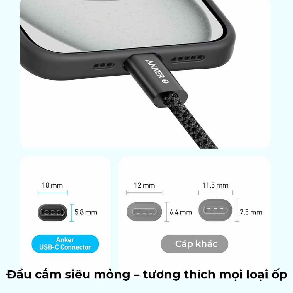 Thiết kế đầu cắm siêu mỏng chỉ 5.8mm