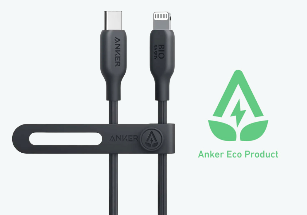 Cáp Sạc Anker 542 C-L 1.8m TPE Bio-Based Đen (Black) bảo vệ môi trường