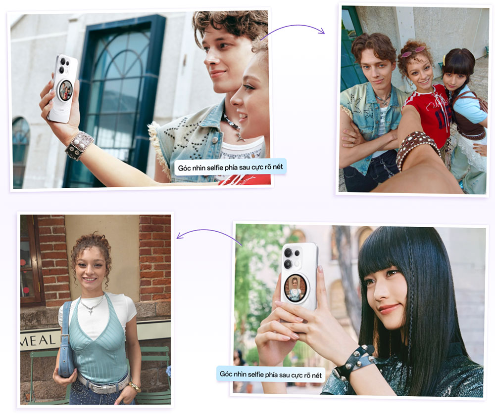 Chế độ xem selfie phía sau siêu rõ nét