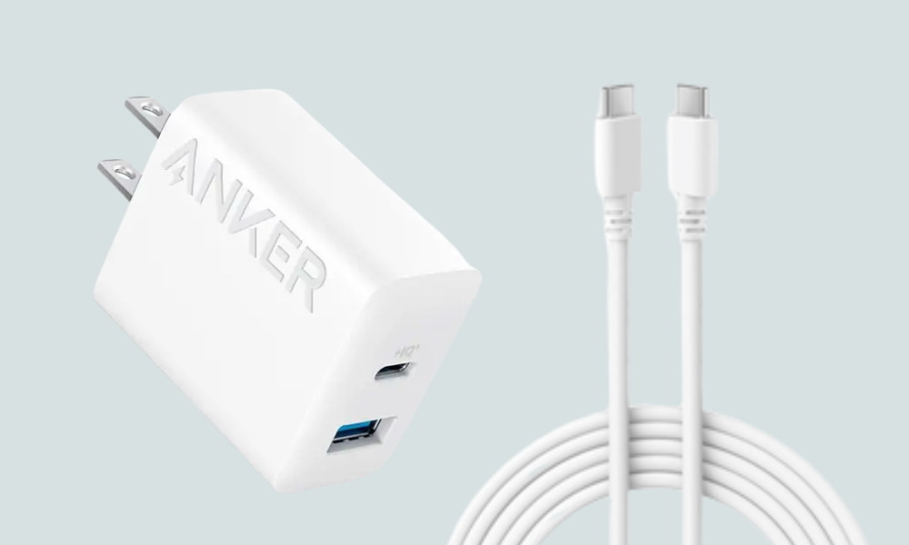 Củ sạc Anker 312 1C1A 20W (with USB-C Cable) Trắng
